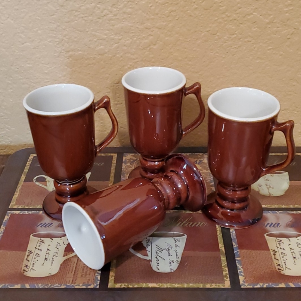 Set of 4 Vintage Hall Pedestal Irish Coffee Mugs